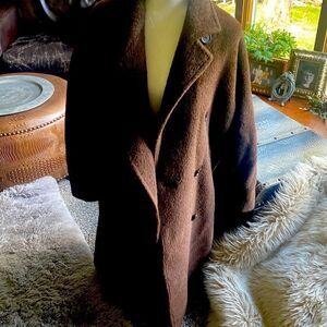 Calvin Klein $400 wool coat BEAUTIFUL Cocoa Brown XL Unisex
